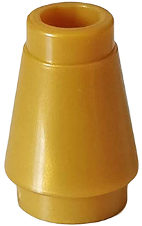 Cone 1 x 1 with Top Groove, 4589b Pearl Gold N