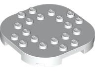 Plate, Modified 6 x 6 with Rounded Corners and 4 Feet, 66789 White N