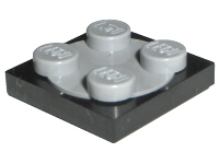 Turntable 2 x 2 Plate with Light Bluish Gray Top (3680 / 3679), 3680c02 Black U