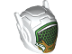Minifigure, Headgear Helmet with Ear Antennas with Black and Bright Green Visor with Gold Lower Jaw Pattern, 46534pb05  