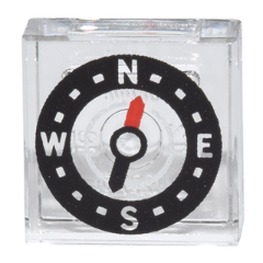 Tile 1 x 1 with Compass Pattern, 3070pb106 Trans-Clear U