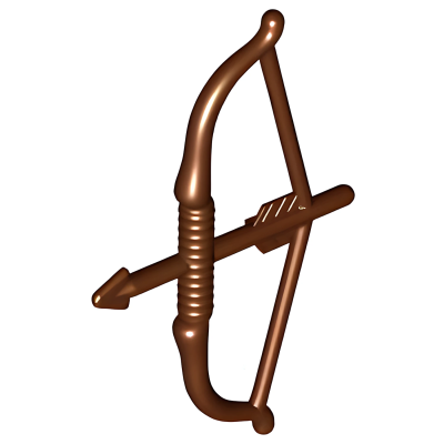 Деталь LEGO Lego Minifigure, Weapon Bow, Recurve with Round Limbs 93231 Reddish Brown N