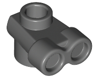 Plate, Round 1 x 1 with Binoculars (Robot / Droid Head), 52494 Dark Bluish Gray U