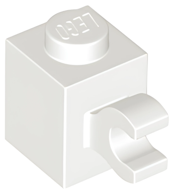 Деталь LEGO Brick, Modified 1 x 1 with Clip (Horizontal Grip) 60476 (65459) White U