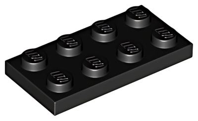 Деталь LEGO Plate 2 x 4 3020 Black U