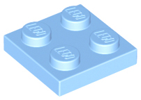 Plate 2 x 2, 3022 Bright Light Blue N
