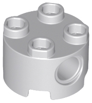 Brick, Round 2 x 2 with Pin Holes, 17485 Light Bluish Gray N
