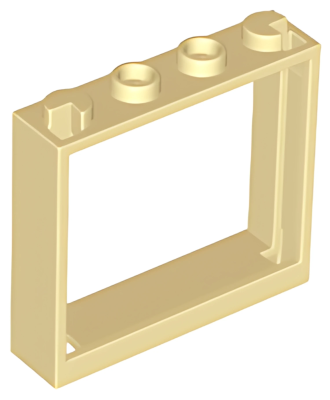 Деталь LEGO  Lego Window 1 x 4 x 3 - No Shutter Tabs 60594 Tan U