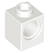 Technic, Brick 1 x 1 with Hole, 6541 White N