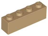 Кирпич LEGO Brick 1 x 4 3010 (6146) Dark Tan N