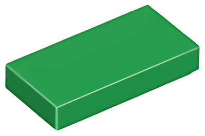 Деталь LEGO Tile 1 x 2 with Groove 3069b Green U