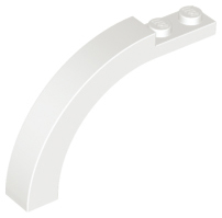Arch 1 x 6 x 3 1/3 Curved Top, 6060 White U