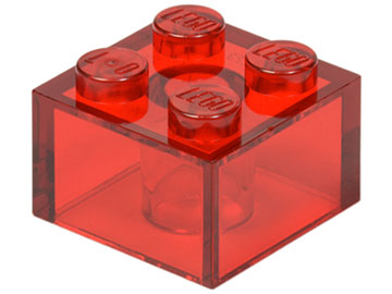 Brick 2 x 2, 3003 Trans-Red N