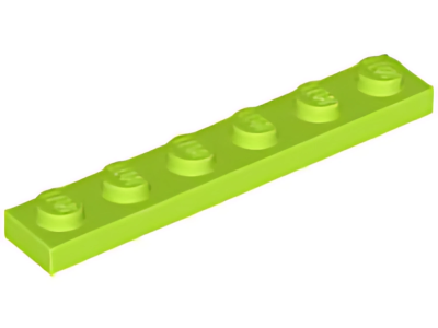 Деталь LEGO Plate 1 x 6 3666 Lime U