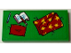 Tile 2 x 4 with Cushion with Pillow, Red Blanket with Yellow Stars, Pencils and Notebook with 'Sleep' Pattern (Sticker) - Set 71461, 87079pb1477  