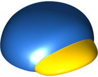 Large Figure Headgear, Super Mario Cap with Molded Yellow Bill Pattern (Penguin Mario), 73733pb01 Blue U
