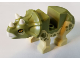 Dinosaur Triceratops Baby with Fixed Olive Green Top with Molded White Horns and Beak and Printed Bright Light Orange Eyes and Olive Green Spots Pattern, bb1151c01pb01
