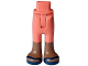 Mini Doll Hips and Trousers with Back Pockets with Molded Medium Brown Lower Legs / Boots and Printed Dark Blue Sandals Pattern - Thin Hinge, 67072c00pb015