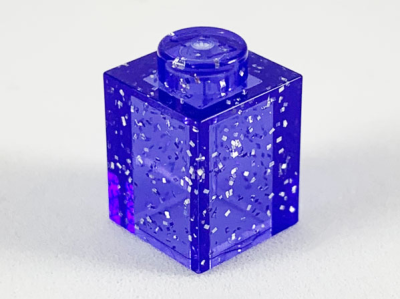 Brick 1 x 1, 3005 Glitter Trans-Purple U