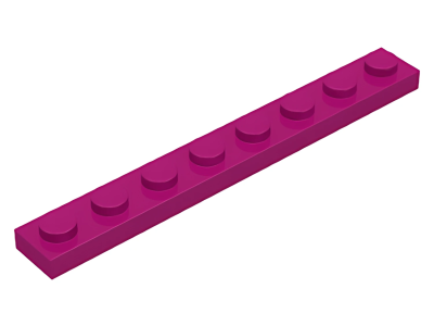 Деталь LEGO Plate 1 x 8 3460 Magenta U
