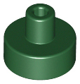 Tile, Round 1 x 1 with Bar and Pin Holder, 20482 Dark Green N