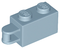 Brick, Modified 1 x 2 with Bar Handle on End - Bar Flush with Edge, 34816 Sand Blue U