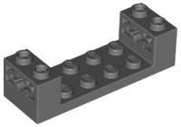 Technic, Brick 2 x 6 x 1 1/3 with Axle Holes and Bottom Pins, 65635 Dark Bluish Gray U