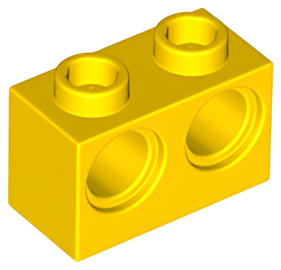 Деталь LEGO Technic, Brick 1 x 2 with Holes 32000 Yellow U