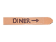 Minifigure, Utensil Ski 6L with Reddish Brown 'DINER' and Arrow Pattern (Sticker) - Set 70840, 90509pb04  