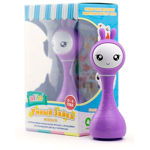 Интерактивная музыкальная игрушка Alilo Умный зайка R1 фиолетовый 60906