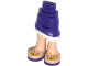Mini Doll Hips and Asymmetric Layered Skirt, White Ruffle, Light Nougat Legs and Gold Feather Sandals Pattern - Thick Hinge, 20377c00pb04