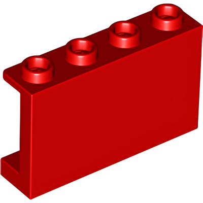 Деталь LEGO Lego Panel 1 x 4 x 2 with Side Supports - Hollow Studs 14718 Red U