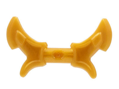 Minifigure, Weapon Hook with Double Blades, Handle Barbs, 86125e Pearl Gold U