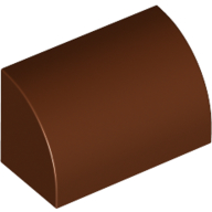 Slope, Curved 1 x 2 with Bottom Stud Holder, 37352 Reddish Brown N