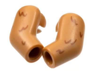 Arm, (Matching Left and Right) Pair with Reddish Brown Fur Pattern, 981982pb296 Medium Nougat U