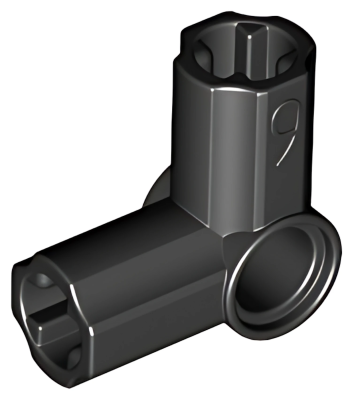 Деталь LEGO Technic, Axle and Pin Connector Angled #6 - 90 degrees 32014 Black N