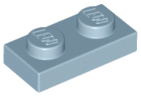 Plate 1 x 2, 3023 Sand Blue N