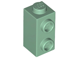 Деталь Lego Brick, Modified 1 x 1 x 1 2/3 with Studs on Side 32952 Sand Green N