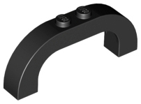 Arch 1 x 6 x 2 Curved Top, 6183 Black U