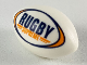 Sports Football / Rugby Ball with Dark Blue and Orange 'RUGBY SUPREME' Pattern, 57753pb01  