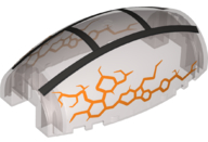 Windscreen 10 x 6 x 3 Bubble Canopy Double Tapered with Square Front Cutout with Ninjago Silver Frame with Orange Cracks Pattern, 10312pb06 Trans-Brown U