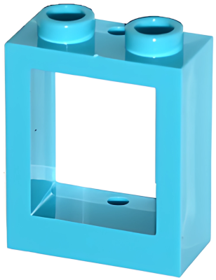 Деталь LEGO  Lego Window 1 x 2 x 2 Flat Front 60592 (79128) Medium Azure U