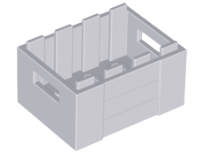 Деталь LEGO Контейнер Lego Container, Crate 3 x 4 x 1 2/3 with Handholds 30150 Light Bluish Gray U