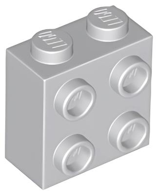Деталь LEGO Brick, Modified 1 x 2 x 1 2/3 with Studs on Side 22885 Light Bluish Gray N