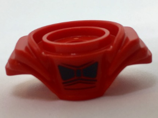 Minifigure Armor Breastplate with Layered Shoulder Protection with Black Bow Tie Pattern, 27148pb01 Red U