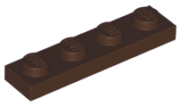 Plate 1 x 4, 3710 Dark Brown U