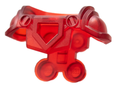 Minifigure Armor Breastplate with Shoulder Pads Large, Pentagonal Cutout and 4 Studs on Back, 22402 Trans-Red U