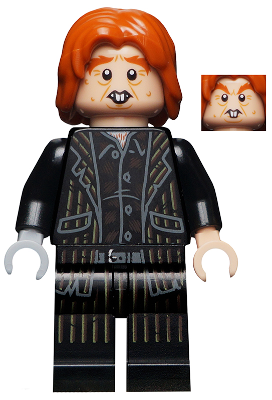 Минифигурка Lego Harry Potter Peter Pettigrew (Wormtail) - Black Suit, Light Bluish Gray Right Hand hp196