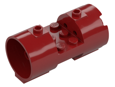 Cylinder 3 x 6 x 2 2/3 Horizontal - Square Connections Between Interior Studs, 93168 Dark Red U