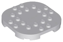 Plate, Modified 6 x 6 with Rounded Corners and 4 Feet, 66789 Light Bluish Gray N